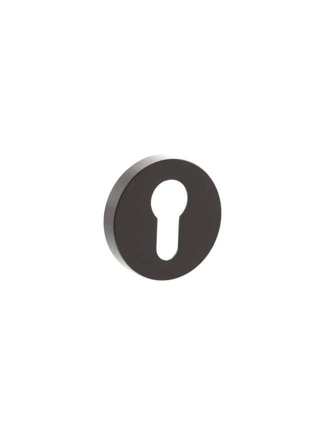 Senza Pari Euro Escutcheons on Minimal Round Rose - Urban Dark Bronze (Pair)