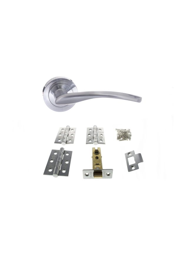 Atlantic Arizona Door Pack Bundle (3" Latch, 3"x2" Hingesx3) - Satin Chrome