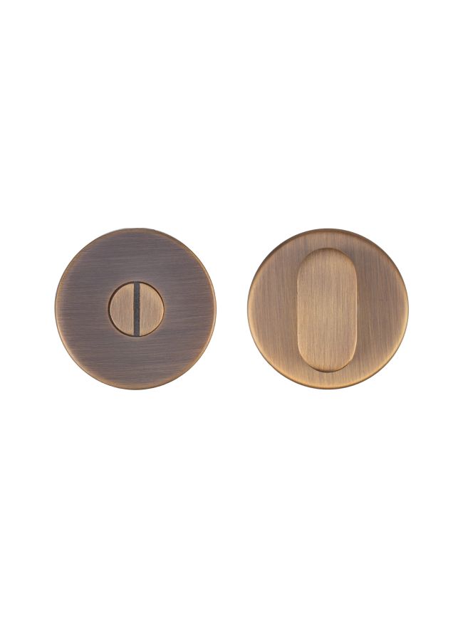 Zoo Hardware Peanut Turn and Release complete with escutcheons & 5mm Spindle - Grade 201 - Antique Brass