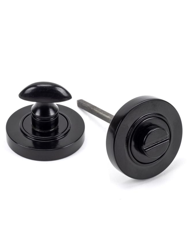 Black Round Thumbturn Set (Plain)