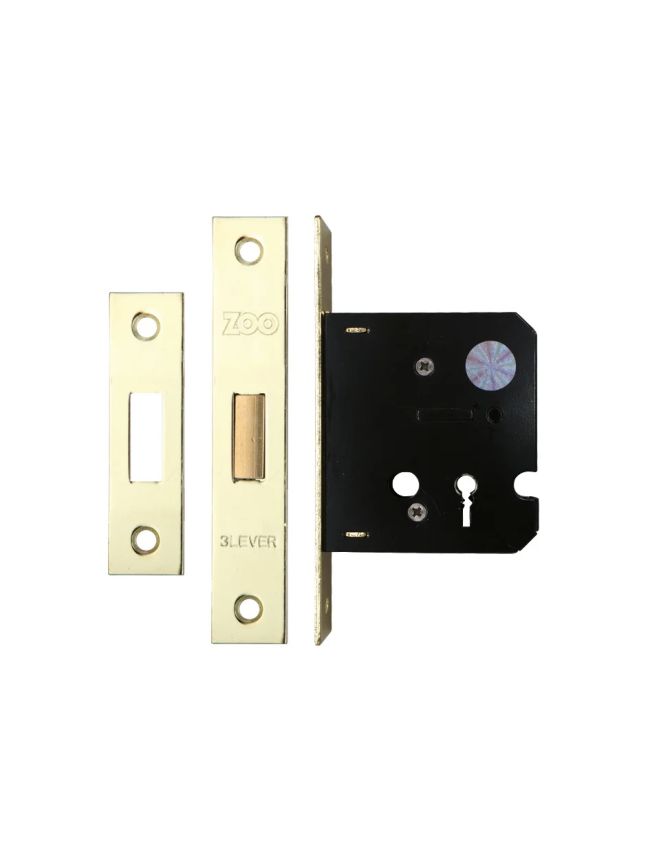 Zoo Hardware 3 Lever Dead Lock - Electro Brass