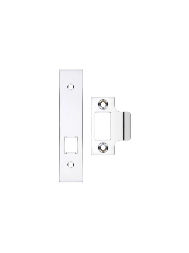 Zoo Hardware Spare Acc Pk for UK Horizontal Locks - *BLANK* - Contains Forend, Strike and Fixing Screws (Latch Version) - Chrome