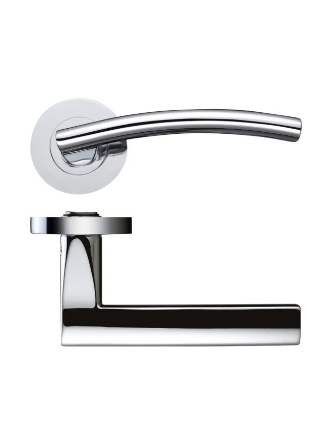 Zoo Hardware Amalfi lever on round rose - Polished Chrome