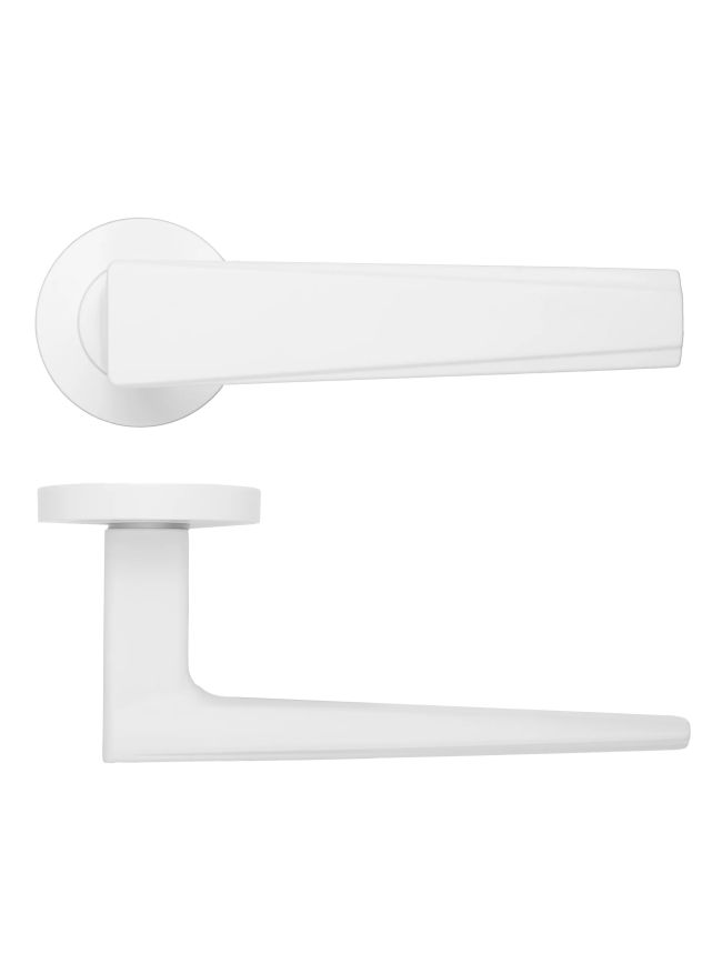 Zoo Hardware Veloce Lever On Round Rose - White