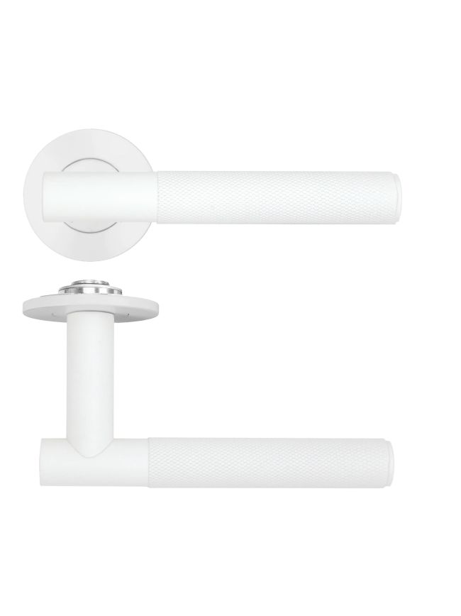 Zoo Hardware Orta Lever on 4mm Round Slim Sprung Rose - White