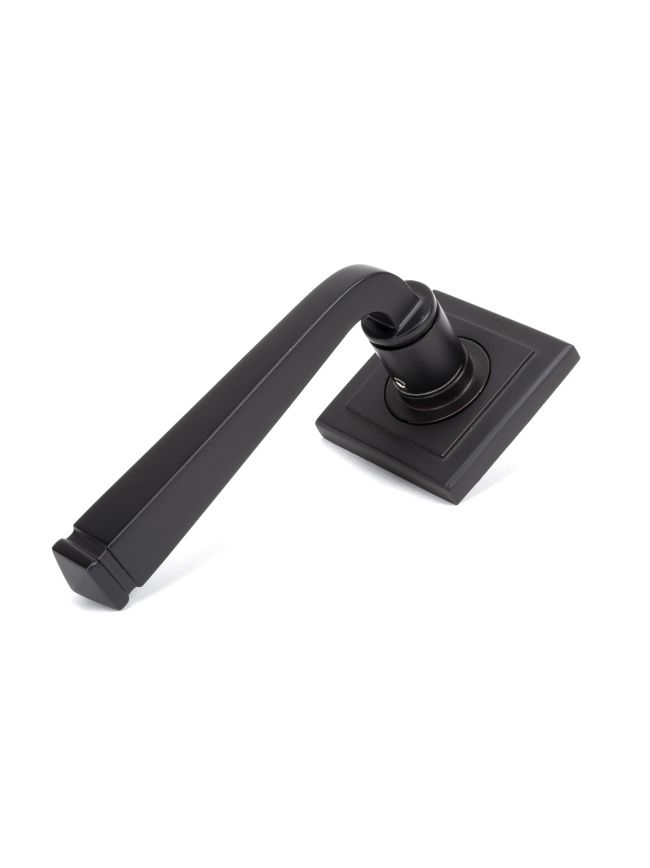 Aged Bronze Avon Round Lever on Rose Set (Square) - Unsprung