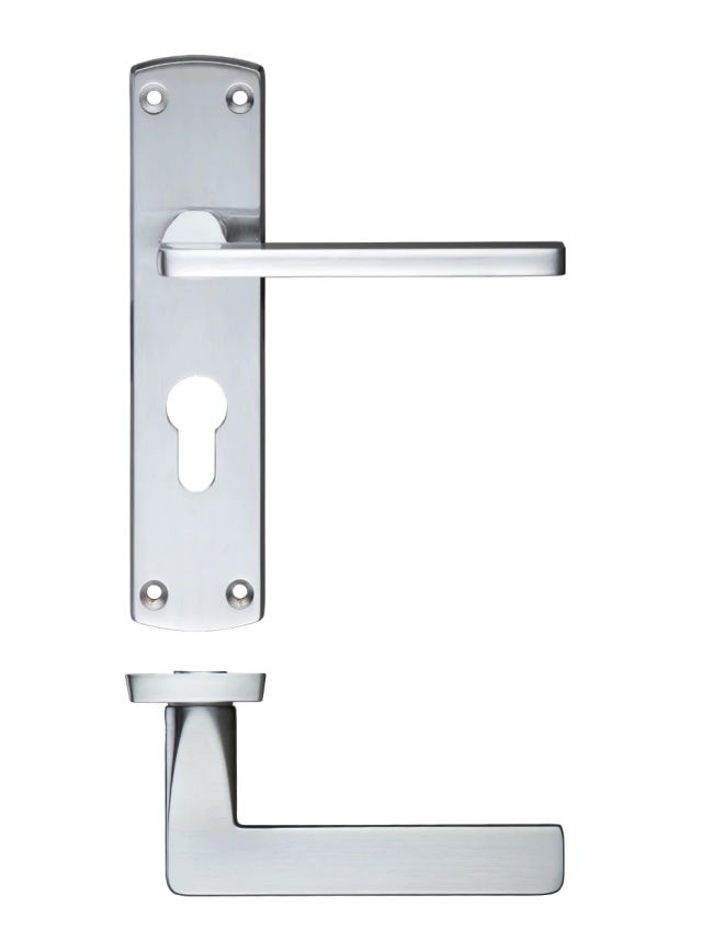 Zoo Hardware Leon lever on euro backplate - Satin Chrome