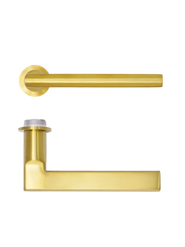 Zoo Hardware Varese Lever on 32mm Round Mini Rose - PVD Satin Brass