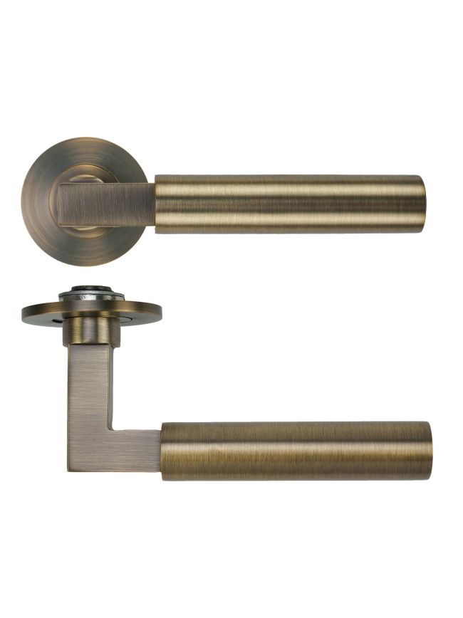 Zoo Hardware Garda Lever on 4mm Round Slim Sprung Rose - Antique Brass