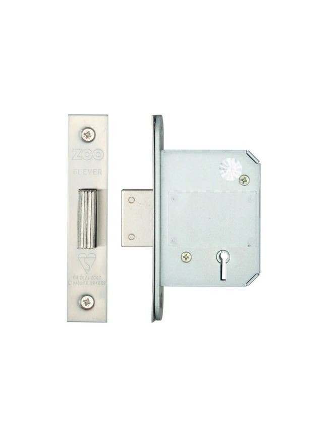 Zoo Hardware British Standard 5 Lever Deadlock - 64mm - Satin Stainless