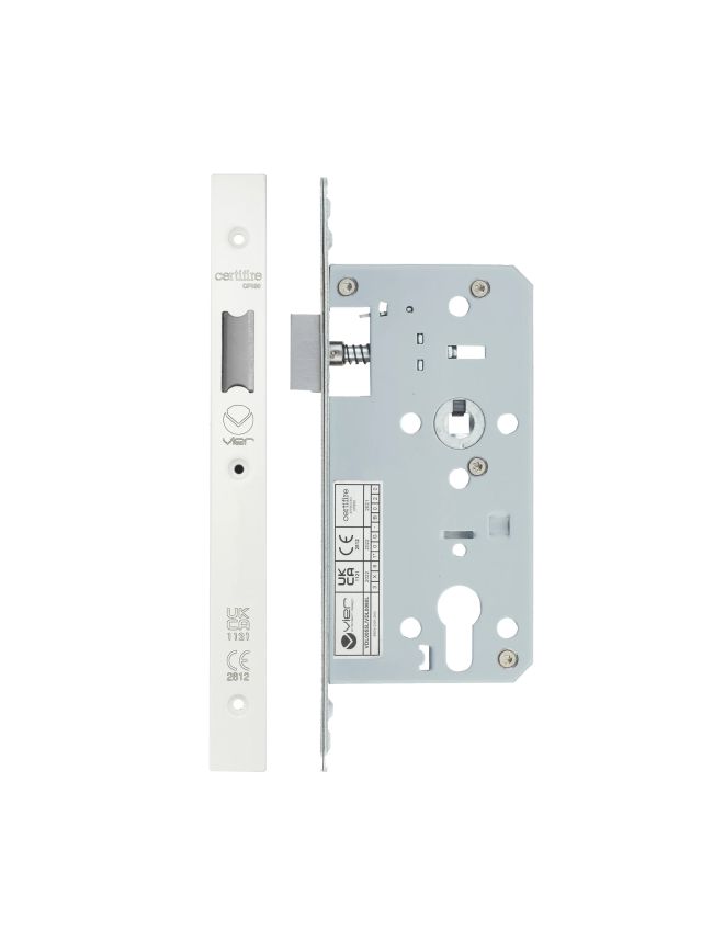 Zoo Hardware 2 Piece - DIN latch - backset 55mm - White