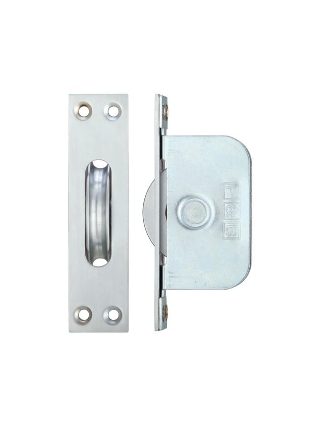 Zoo Hardware Brass Ball Bearing Pulleys - 2 1/4" Square Forend - Satin Chrome