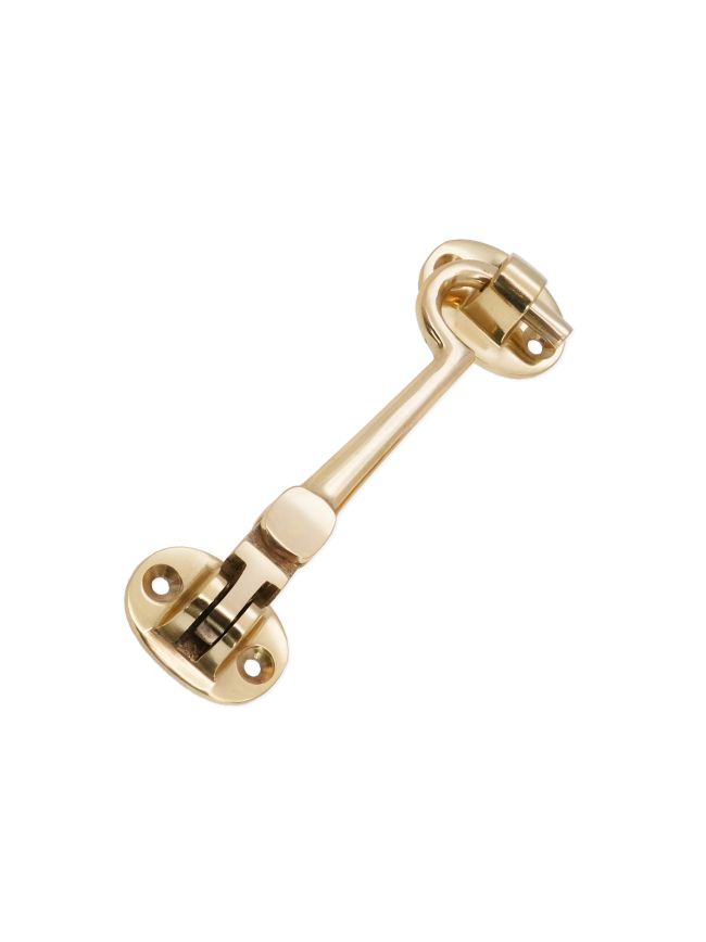 Silent Cabin Hook 4" - 100mm Polished Brass