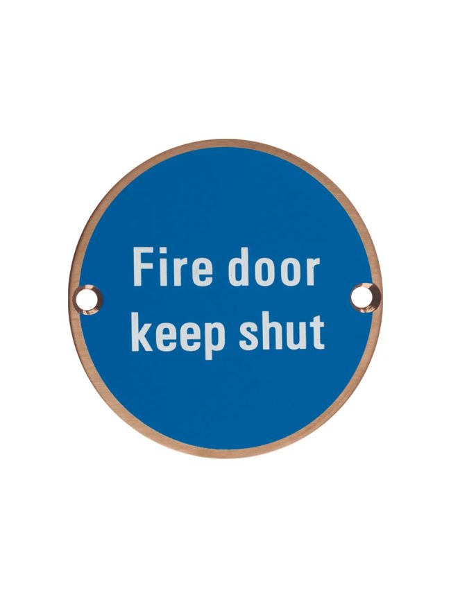 Zoo Hardware Fire Door Keep Shut - 76mm dia - PVD Bronze