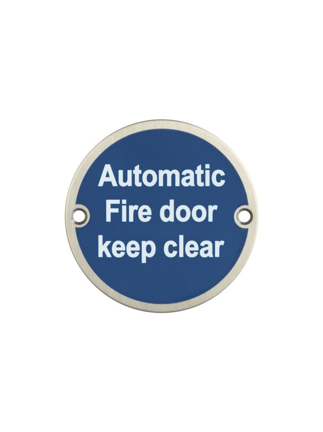 Stainless Steel Automatic Fire Door Keep Clear 75mm Satin Stainless Steel - By Frelan Hardware - JS110SSS