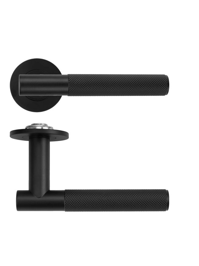 Zoo Hardware Orta Lever on 4mm Round Slim Sprung Rose - Black
