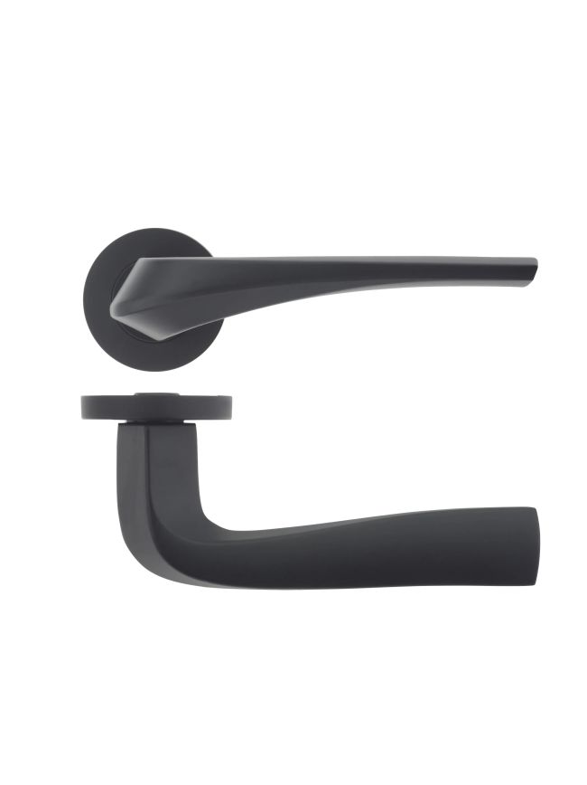 Zoo Hardware Aries lever on round rose - Black