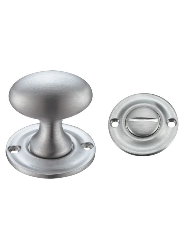 Zoo Hardware Oval Thumb Turn with Coin Release - 5mm spindle - Satin