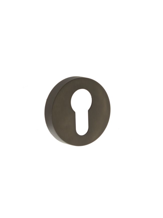 Forme Euro Escutcheons on Minimal Round Rose - Urban Dark Bronze (Pair)