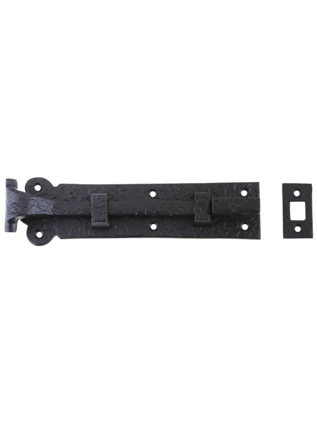 Zoo Hardware Cranked Plain Door Bolt - 200mm x 48mm - Black