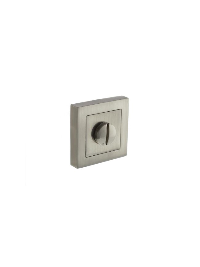 STATUS WC Turn and Release on S4 Square Rose - Satin Nickel