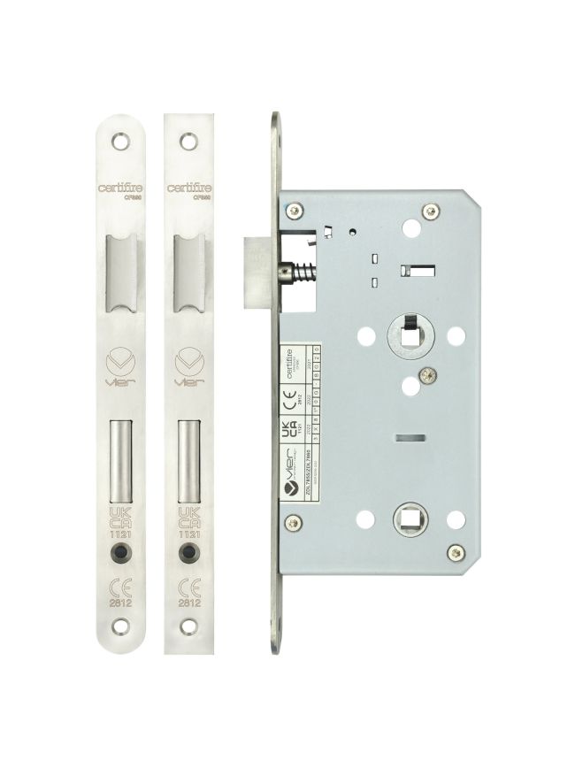 Zoo Hardware Din bathroom - 78mm c/c - backset 60mm - Satin Stainless