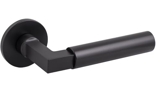 Tupai Rapido 5S Covas Lever Door Handle on 5mm Slimline Round Rose - Pearl Black (Pair)