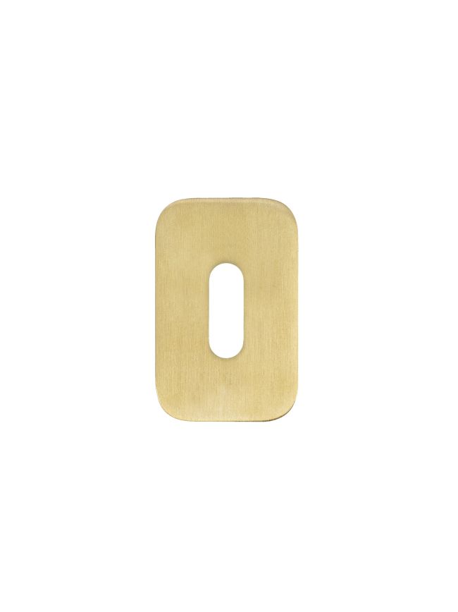 Zoo Hardware Standard Profile Escutcheon - Rosso Mini Squircle - 50 x 32 x 3 - PVD Satin Brass