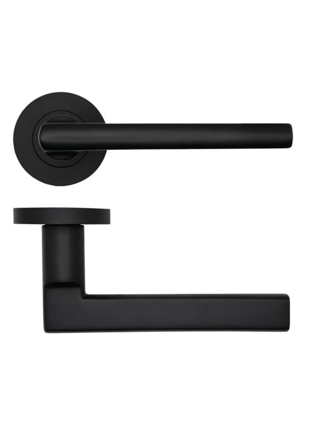 Zoo Hardware Varese Lever on Round Rose - Black