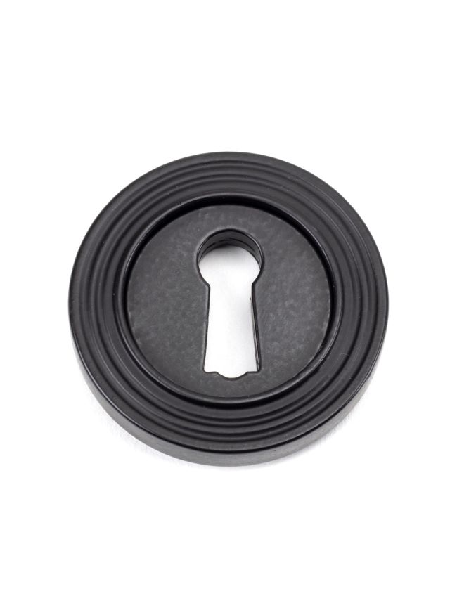 Matt Black Round Escutcheon (Beehive)