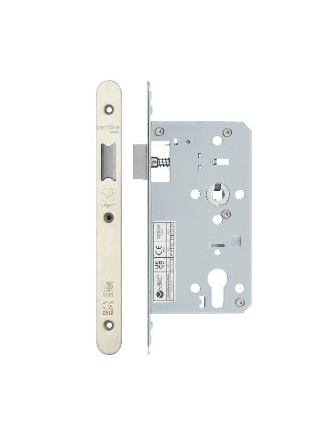 Zoo Hardware 2 Piece - DIN latch - backset 60mm - radius - Stainless Steel