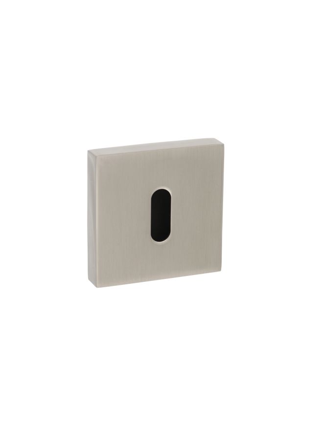 Senza Pari Key Escutcheons on Minimal Square Rose - Satin Nickel (Pair)