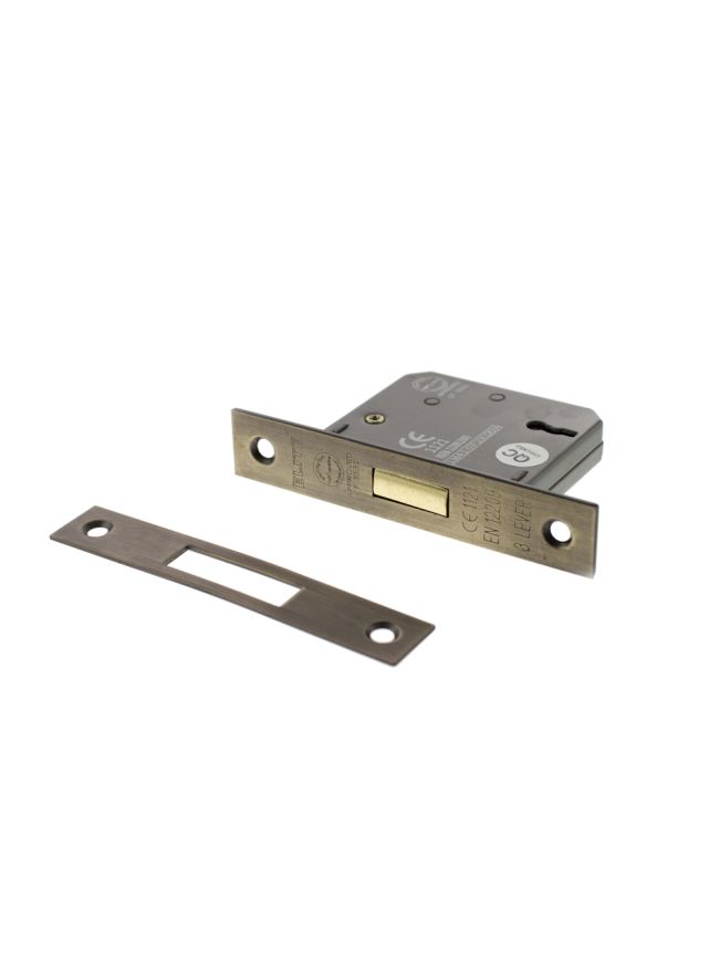 Atlantic 3 Lever Key Deadlock [CE] 2.5" - Matt Antique Brass