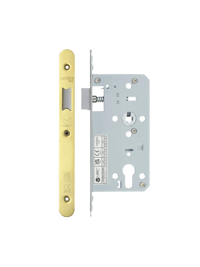 Zoo Hardware 2 Piece - DIN latch - backset 55mm - radius - Gold
