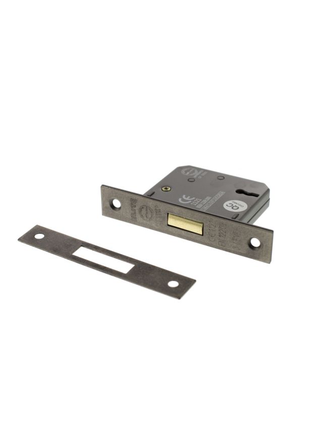 Atlantic 3 Lever Key Deadlock [CE] Keyed Alike 3" - Distressed Silver
