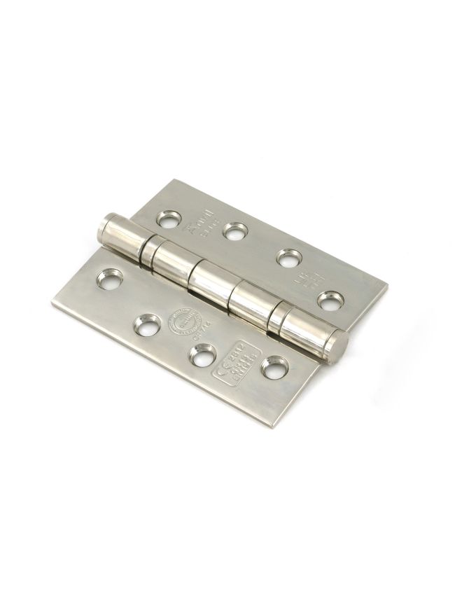 Polished Nickel 4" Ball Bearing Butt Hinge (pair) ss