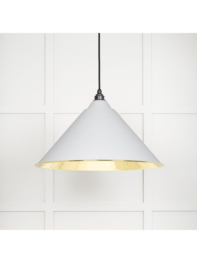 Smooth Brass Hockley Pendant in Flock
