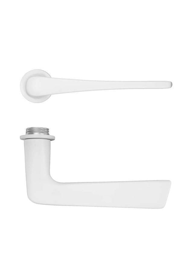 Zoo Hardware Como Lever on 32mm Round Mini Rose - White
