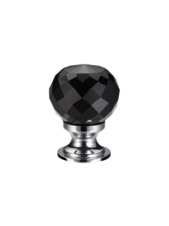 Zoo Hardware Glass Ball Cabinet Knob - Facetted 25mm - Chrome