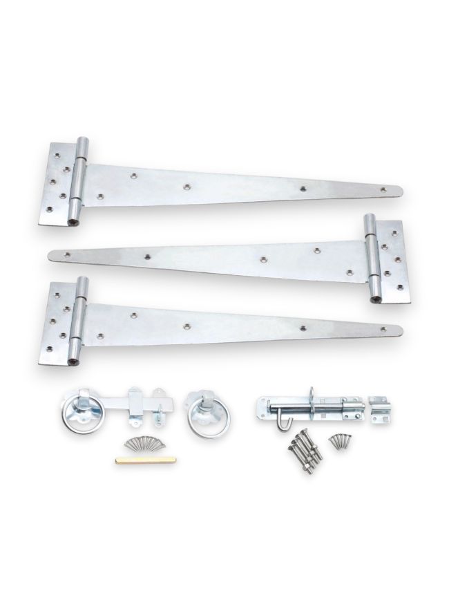18" 450mm Plain Ring Gate Ironmongery Kit Zinc
