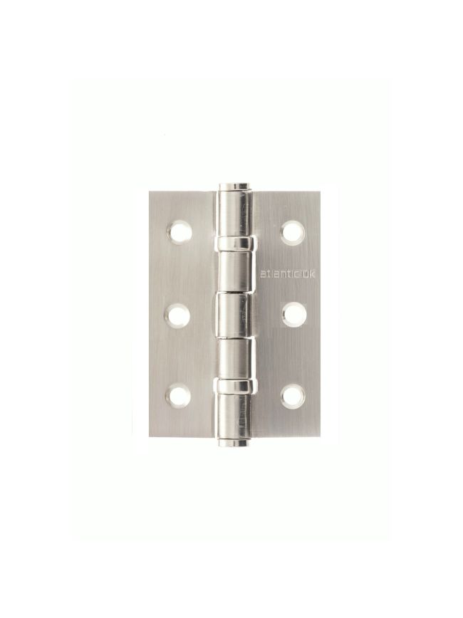 Atlantic CE Fire Rated Grade 7 Ball Bearing Hinges 3" x 2" x 2mm - Satin Stainless Steel (Pair)