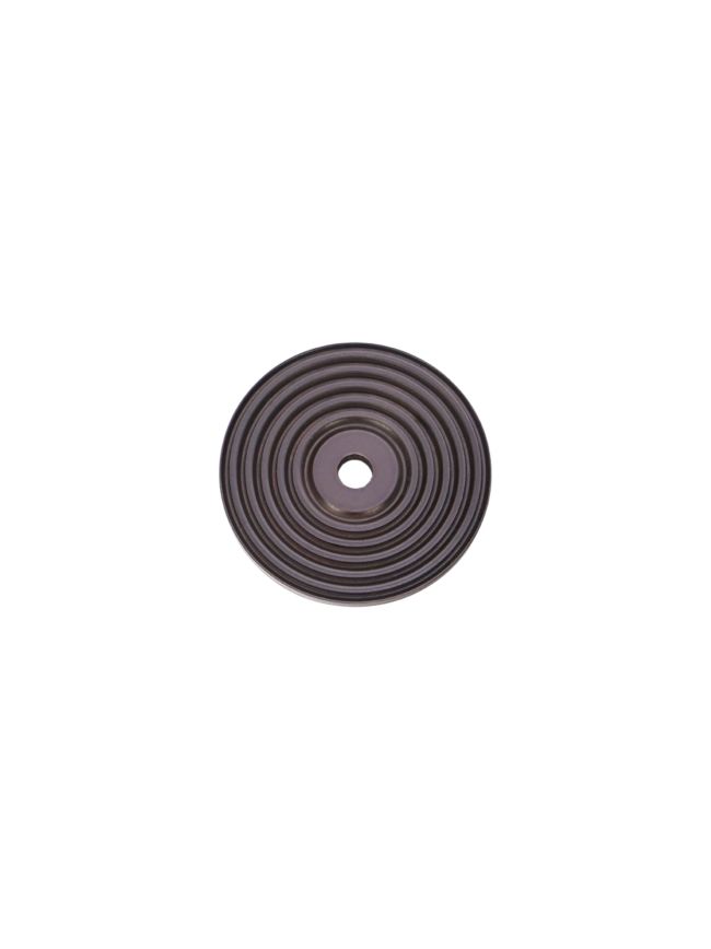 Reeded Round Backplate for Cupboard Knobs Aged Bronze