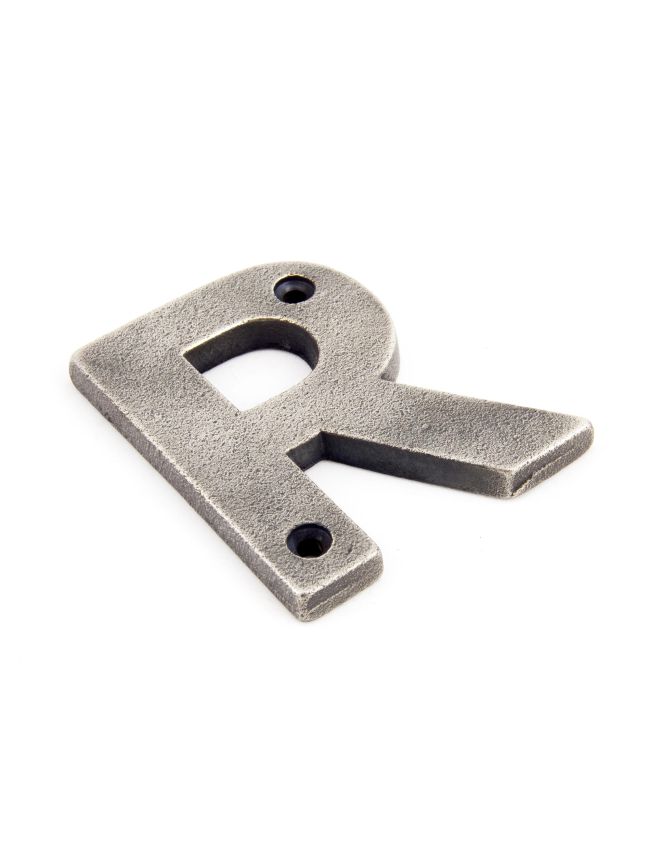 Antique Pewter Letter R