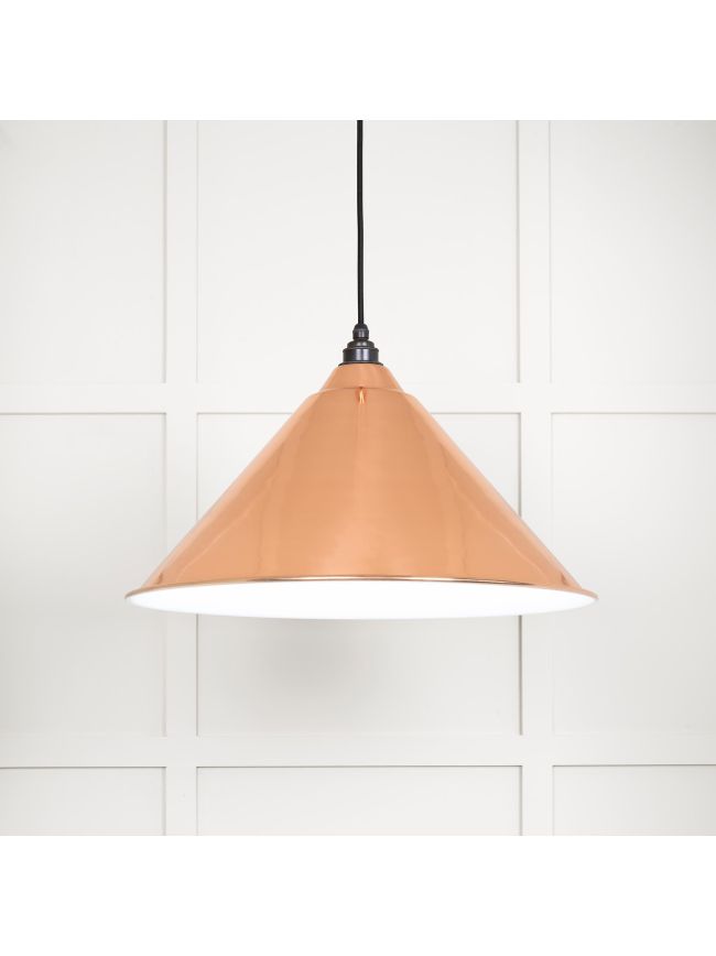 White Gloss Hockley Pendant in Copper