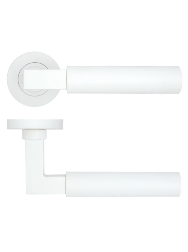 Zoo Hardware Garda Lever on Round Rose - White