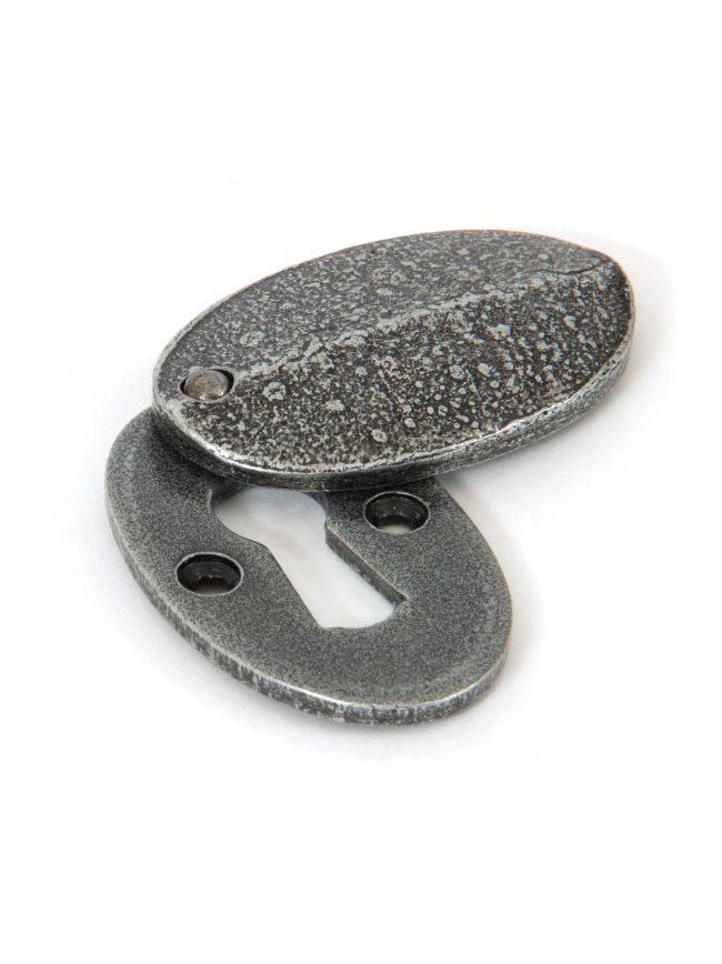 Pewter Oval Escutcheon & Cover