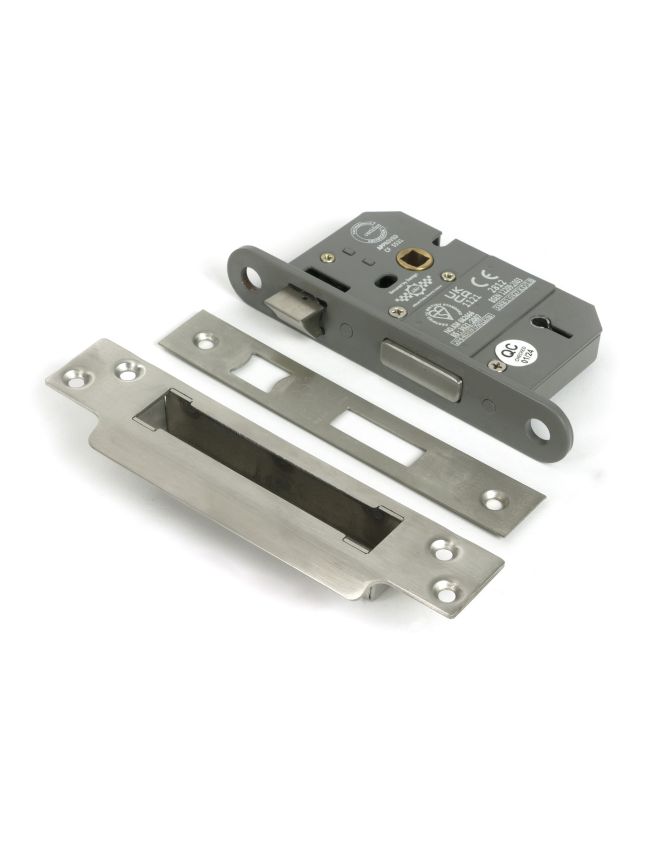Satin SS 2½" 5 Lever BS Sash Lock KA