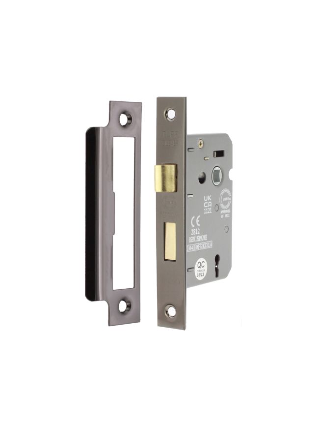 2.5" CE 3 Lever Mortice Sash Lock FD60 - Black Nickel