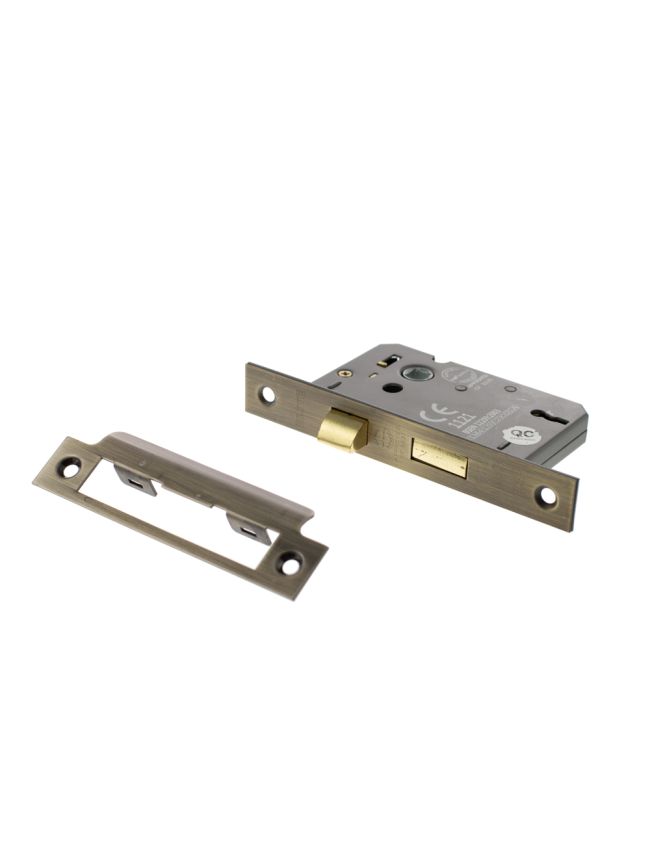 Atlantic 3 Lever Key Sashlock [CE] 2.5" - Matt Antique Brass