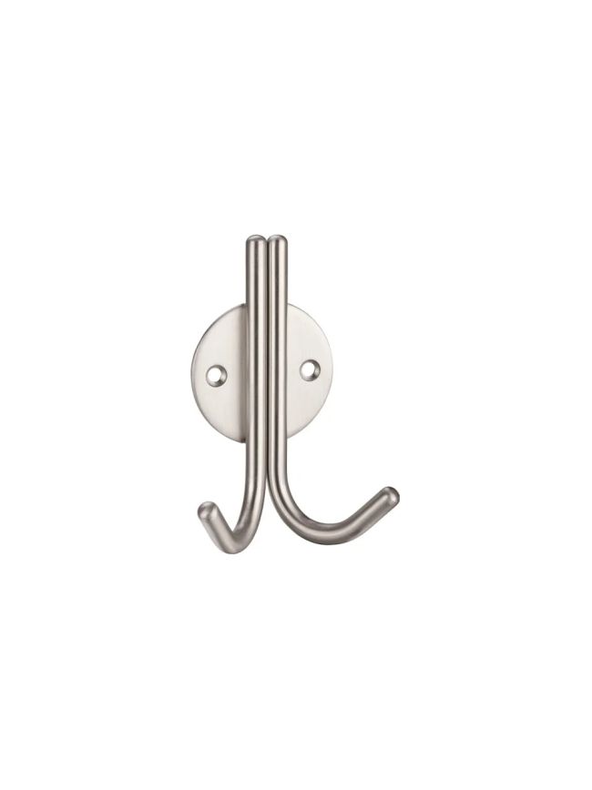 Zoo Hardware Double Robe Hook - Satin Stainless